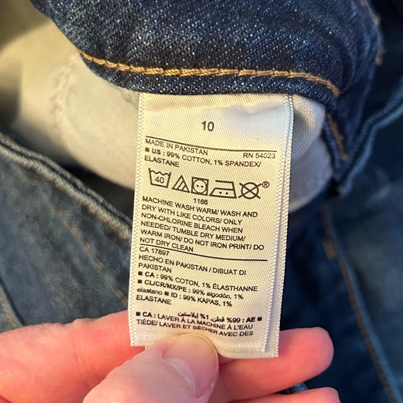 NWT Old Navy O.G. Straight High Rise Distressed Blue Jeans Margdes 10 - Picture 12 of 15